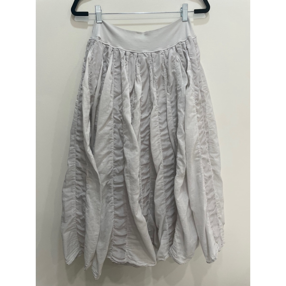 European Culture Midi Skirt Womens Large Layer Cotton Cupro Lagenlook Artsy